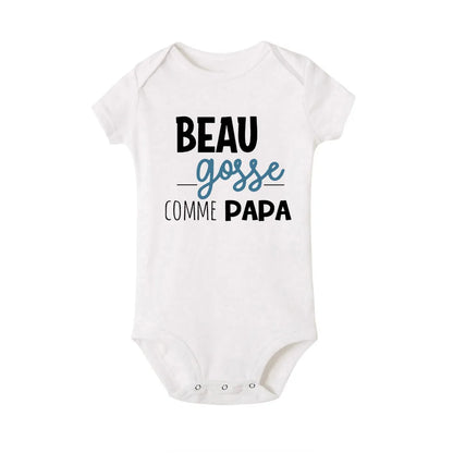 Handsome Like Daddy Newborn Baby Summer Bodysuit Infant Body Short Sleeve Baby Boy Jumpsuit Funny Cute Toddler Bodysuit Outfits