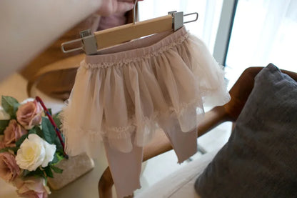 MILANCEL New Autumn Baby Children's Skinny Pants Culotte 1-4Y Girls Sweet Mesh Skirt Leggings Kids Trousers