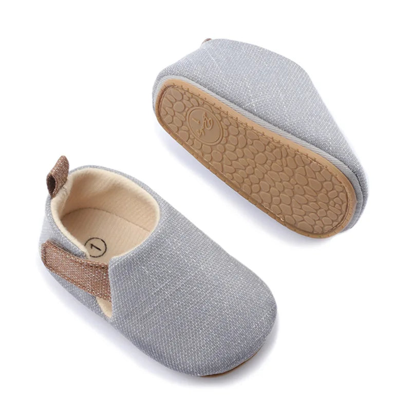 Meckior Casual Baby Boys Girls Shoes Soft Sole Rubber First Walkers Non-slip Solid Color Outdoor Infant Newborns Crib Shoes