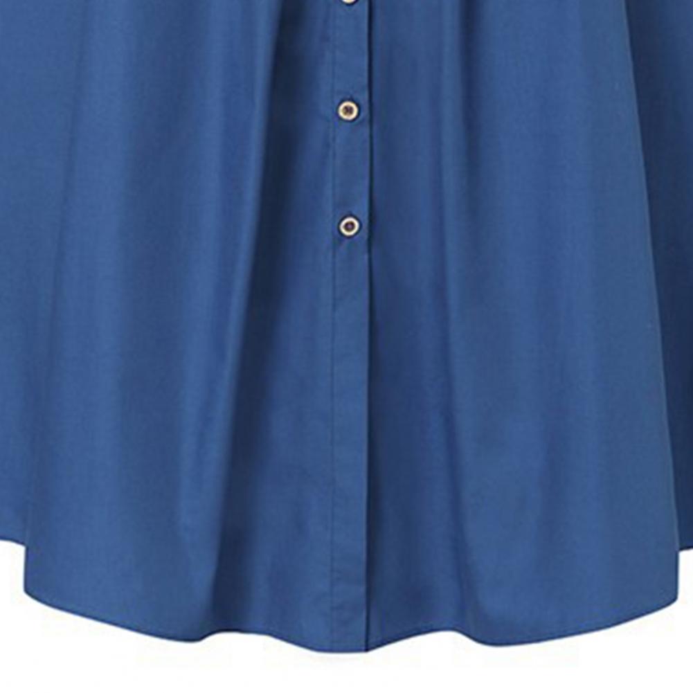 Big Hem Women Long Skirt Solid Color High Waist All Match Button Decor A-line Summer Loose Maxi Skirt Female Garment