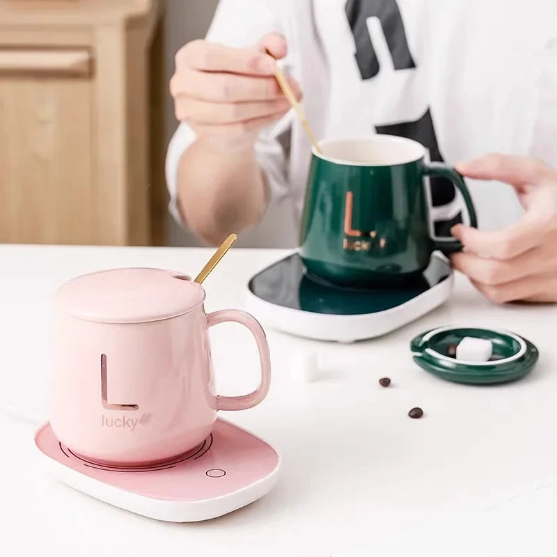 1. Winter Must-Have! Smart Self-Heating Mug 55°C Constant Warmth | Gift Box w/Spoon, Perfect for Camping & Gifts | Seasonal SALE