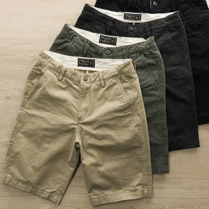 DAILOU  Workwear Pants, Summer Texture, Washed Shorts,  Japanese Style Solid Color Trend, Versatile Slim Fit Capris