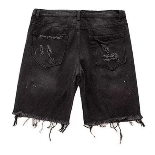 Men's Summer Distressed Shorts Fashion Slim Ripped Short Jeans Vintage Streetwear