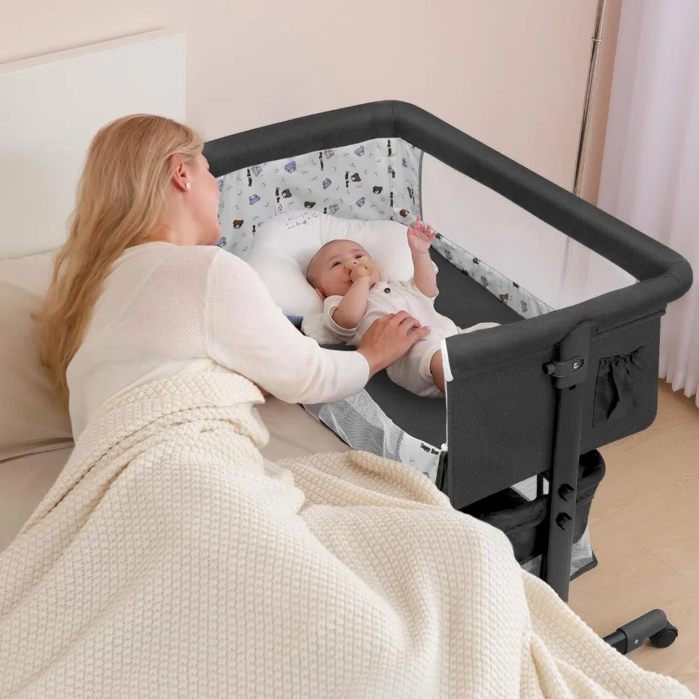 Baby Bassinet, Baby Basinet Bedside Sleeper, Easy to Fold Portable Crib Side Bassinet 2025 new Style Girl/boy bassinets