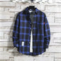 Spring New Korean Style Plaid Shirts Men's Handsome Long-sleeved Loose Casual All-matching Shirt Coats 2025 Trend Men's Clothing