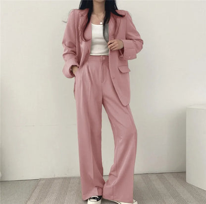 Korean Fashion Spring Women's Suits Casual Top Trousers 2 Piece Sets Women's Outfits Coats Slim Fit Blazers for Women Clothing