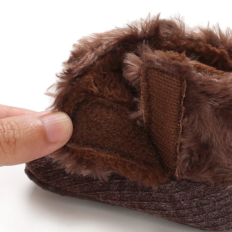 Autumn and Winter Baby Plush Thick Warm Cotton Shoes 0-18 Months Soft Soled Comfortable Non Slip Boots