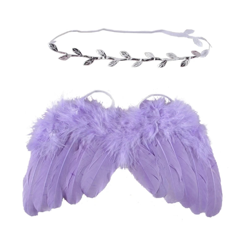 Newborn Photography Props Outfits Baby Headdress and Baby Wings Set