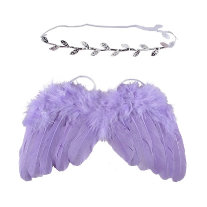 Newborn Photography Props Outfits Baby Headdress and Baby Wings Set