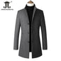 EUR Size S-XXL Autumn Winter Thick Warm Stand-up Collar Woolen Men Coat Business Casual Slim Coat Woolen Jacket Male Windbreaker