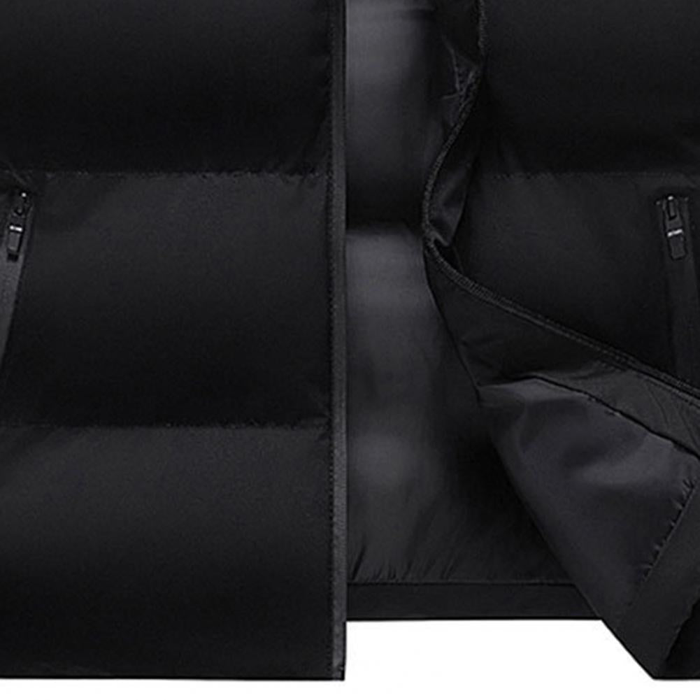 Men Waistcoat Thick Padded Cotton Vest Windproof Sleeveless Winter Outerwear Neck Zipper Cardigan Men Winter Coat