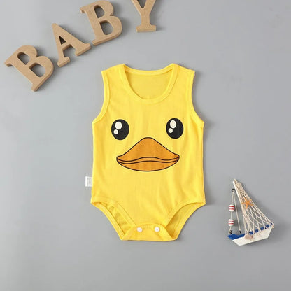 Summer Baby Bodysuit Kids Sleeveless Casual One-Pieces Newborn Boy Girl Cartoon Animal Romper Toddler Jumpsuit Clothes 0-2 Years
