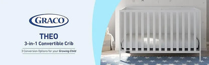 3-in-1 Convertible Crib (White) - Gold Certified, Converts to Toddler Bed & Daybed, Fits Standard Full-Size Crib Matt