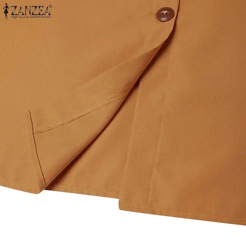 ZANZEA Cargo Skirts Elegant Women Evangelical Faldas  Mujer Office Lady High Waist Saias Summer 2025 Casual Buttons Up Jupes