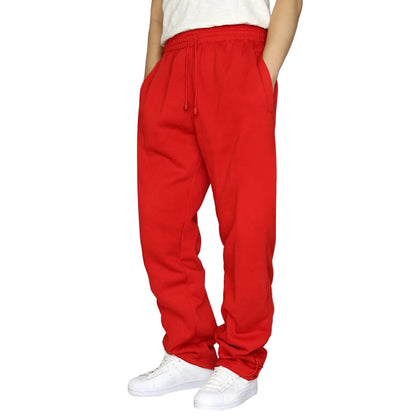 Black Plain Sweatpants Straight Leisure Workout Trousers Bottoms Baggy Men's Autumn Winter Trousers Sportswear Pantalone's