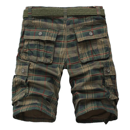 2025 Summer new men's cargo shorts men's large size fashion casual plaid Shorts