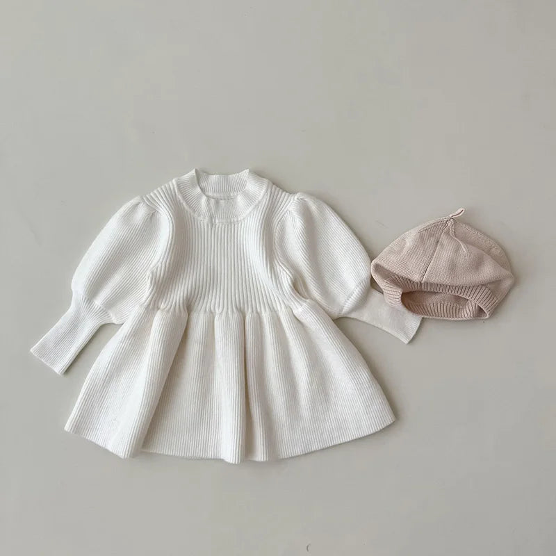 0-4Y Autumn Boutique Vintage Style Puff Sleeve Kids Baby Girl Clothes Dresses Draped Princess Dress for Girls