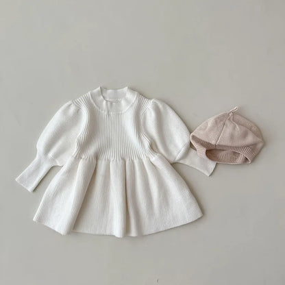 0-4Y Autumn Boutique Vintage Style Puff Sleeve Kids Baby Girl Clothes Dresses Draped Princess Dress for Girls