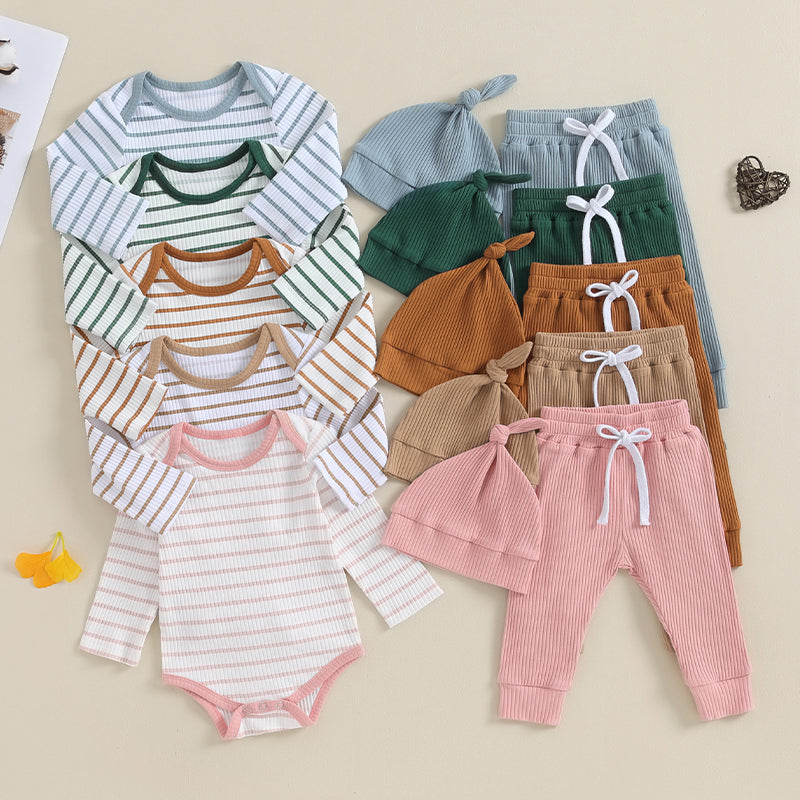 Mubi neo 0 to 18 Months Infant Set Newborn Baby Boy Clothing Top and Bottom Set Striped Children's Fashion for Babies Boy Outfits