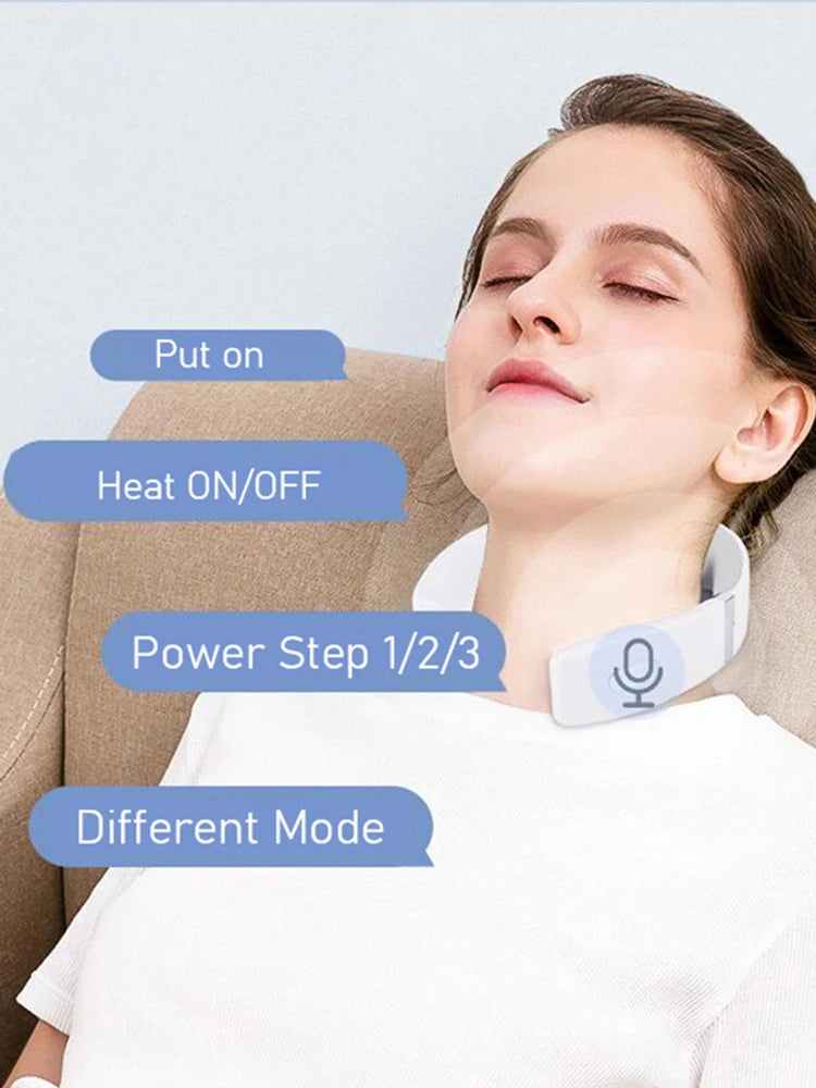 New Smart Neck Shoulder Muscle Massager Electric Heat Relaxation You Body Anytime USB Charging White