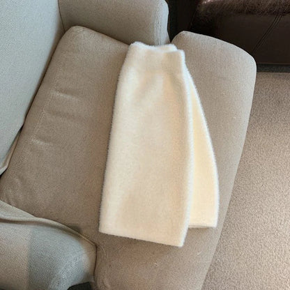 Autumn Winter Cute Mini Skirt Women Furry Soft Vintage High Waist A Line Skirt Korean Fashion Sweet All Match Hip Wrap Skirt New