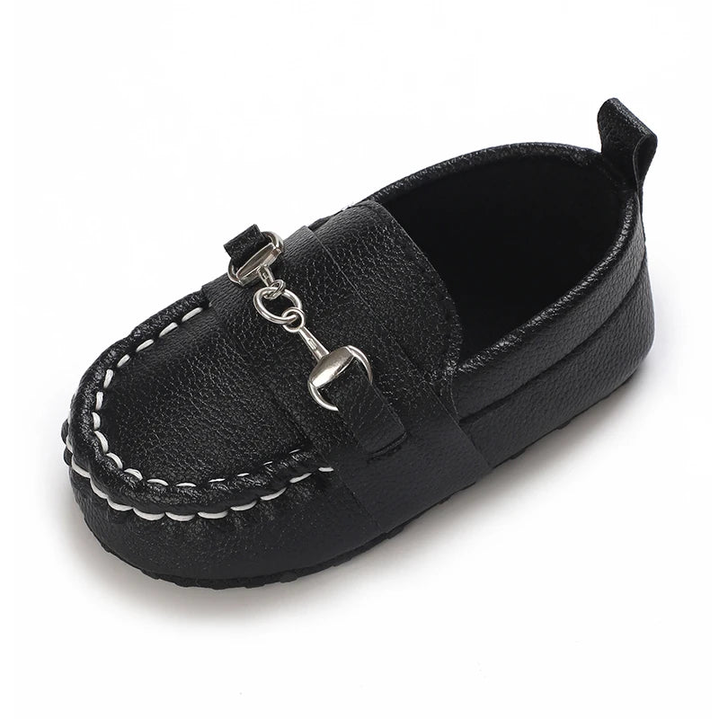Newborn Baptist Shoes New Leather Gentleman Shoes Anti-slip Soft Bottom Indoor Baby Boys and Girls Casual Shoes Walking Shoes