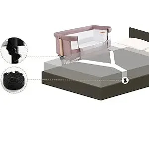 Baby Crib,3 in 1 Baby Bassinet Bedside Crib Adjustable Portable Bed for Infant, Baby Newborn Must Have Bed