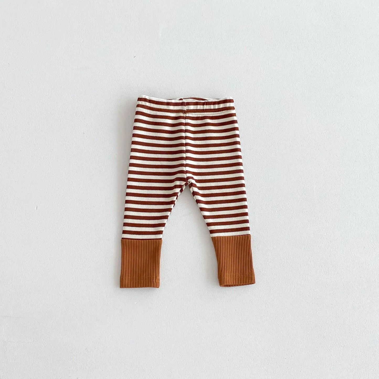 2025 Autumn New Baby Leggings Cotton Girls Striped Patchwork Leggings Infant Stretch Pants Toddler Trousers Boys Clothes