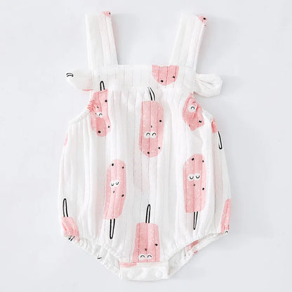 Newborn Baby Romper Straps Bodysuit Jumpsuit 100% Cotton Infant Climbing Outfit Summer Princess Costume Children Clothing A813