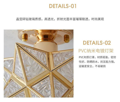 Lamps for Living Room Decor Five-pointed chandelier Modern Balcony Corridor Porch Fashion Network Red Star  Ceiling Light