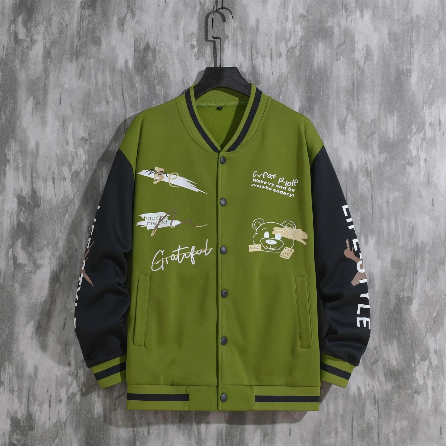 2025 New Jacket Coat Letter Printed  Wear Men Baseball Jacket Casual Long Sleeve Stand Jackets Men's Coats Sweatshirts Outerwear