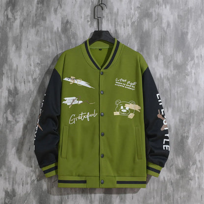 2025 New Jacket Coat Letter Printed  Wear Men Baseball Jacket Casual Long Sleeve Stand Jackets Men's Coats Sweatshirts Outerwear