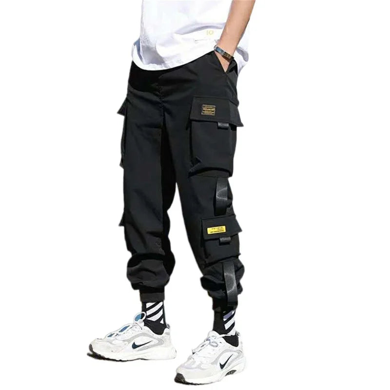New Hip Hop Joggers Cargo Pants Men Harem Pants Multi-Pocket Ribbons Man Sweatpants Streetwear Casual Men's Pants