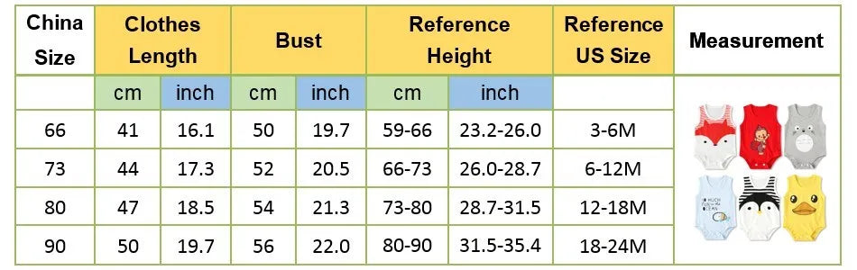 Summer Baby Bodysuit Kids Sleeveless Casual One-Pieces Newborn Boy Girl Cartoon Animal Romper Toddler Jumpsuit Clothes 0-2 Years