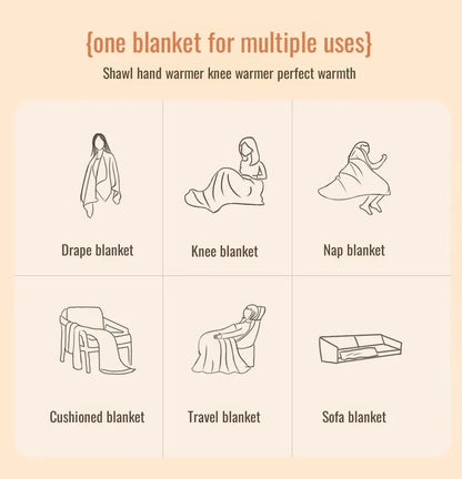 Electric Blanket Heated Shawl USB Warming Blanket Portable Washable Graphene Heating Blanket for Winter