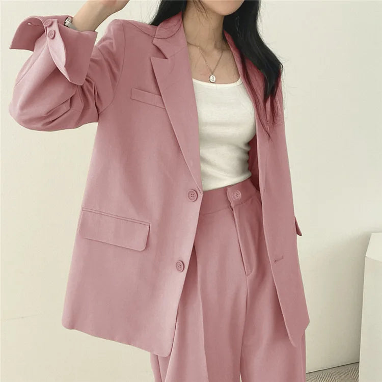Fall Fashion Long Sleeve Blazer Mujer Pant Sets Blazers Women 2025 Casual Women's 2 Piece Outfit Set Suits Outwear
