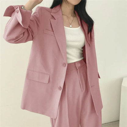 Fall Fashion Long Sleeve Blazer Mujer Pant Sets Blazers Women 2025 Casual Women's 2 Piece Outfit Set Suits Outwear