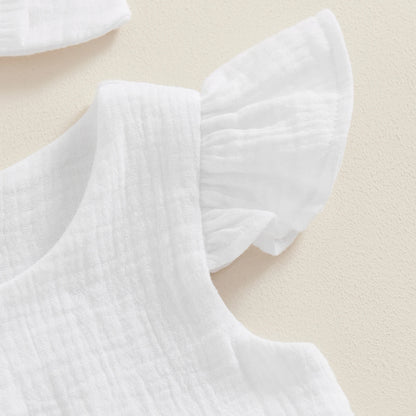 0 to18 Months Baby Girl Clothes White Romper Cute Newborn Clothes Cotton Linen Bodysuit Spring Infant Outfit Baby Items