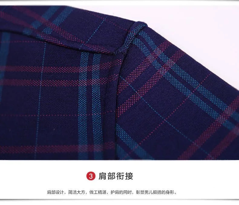 2025 Men's Autumn Winter Casual Fleece Plaid Shirt Fashion Soft Warm Turn Down Collar Long Sleeve Shirt Male High-Quality Tops