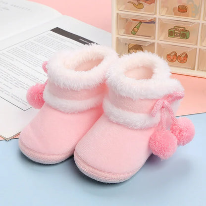 Newborn Toddler Warm Boots Winter First Walkers baby Girls Boys Shoes Soft Sole Fur Snow Booties Kids Snow Boots for 0-18M Bebe