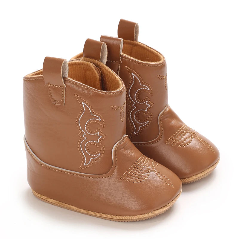 Baby Boots Made Of Soft PU and High-quality Cotton 2024 New Autumn and Winter Short Boots With Rubber Soles and Anti Slip Baby