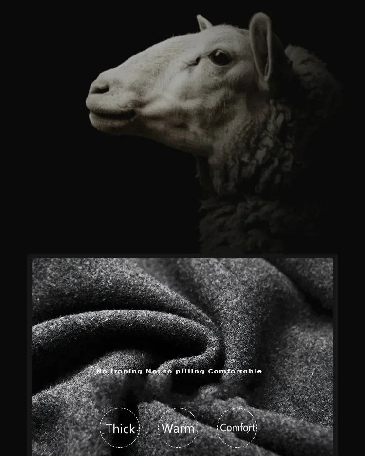 Men's Autumn Winter Long Woolen Coats Men's Business Office Casual Slim Solid Wool Windbreaker Thicken Warm Trench Jacket