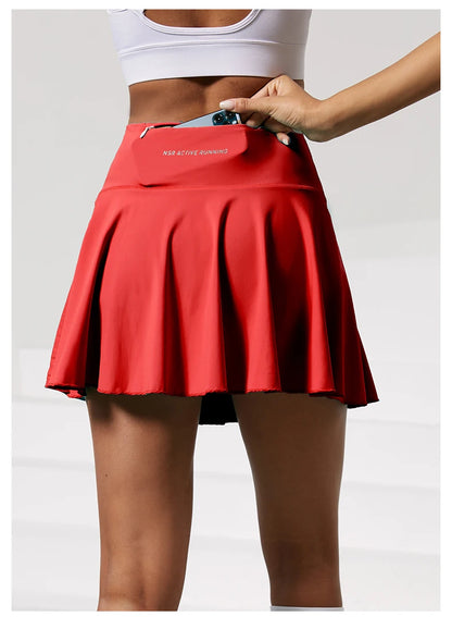 Women Sports Tennis Short Skirts Fitness Gym Leggings Golf Badminton Skort Athletic Running Workout Pleated Skirt With Pocket