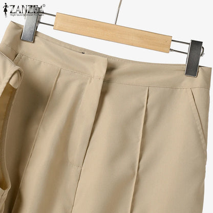 Elegant Chic Women 2-Pieces Sets ZANZEA Woman 2025 Trouser Suits Fashion 2pcs Outfits Tank Top and Wide Leg Pant Suits Oversize