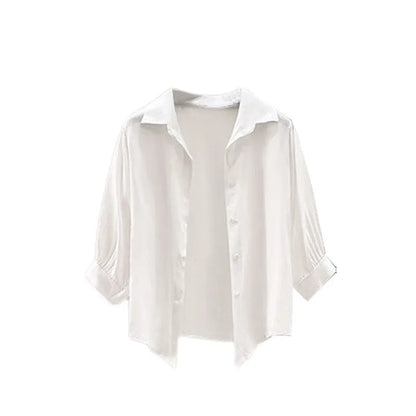 2025 Summer New Fashion Tracksuit Matching Set Women's Elegant White Sunscreen Shirt+ Vest+ Casual Wide Leg Pants 3-Piece Suit