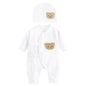 Breathable Newborn Bear Jumpsuit Hospital Hat Spring Outfit Long Sleeves Bodysuits for Baby Girls Boys Unisex Coveralls A2UB