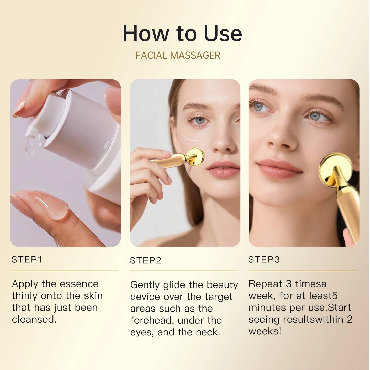 Electric Facial Beauty Devices Face Lifting Anti Wrinkle Facial Eye Massage with Face Cream Introducer Skin Rejuvenation Device