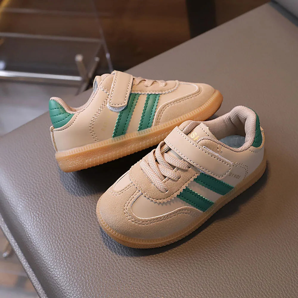 PU Leather Sport Shoes For Children Soft-soled Waterproof Girl's Sneakers Ergonomics Anti-slippery Toddler Shoes For Kids