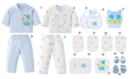 18 Piece/lot Newborn Baby Girl Clothes Set 100% Cotton Infant Baby Girl Set Soft Autumn Boys Clothing Baby Gift Without Box