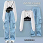 Spring and Autumn Set Women's 2025 Korean Loose Fashion Top Casual Work Pants Age Reducing Three Piece Set